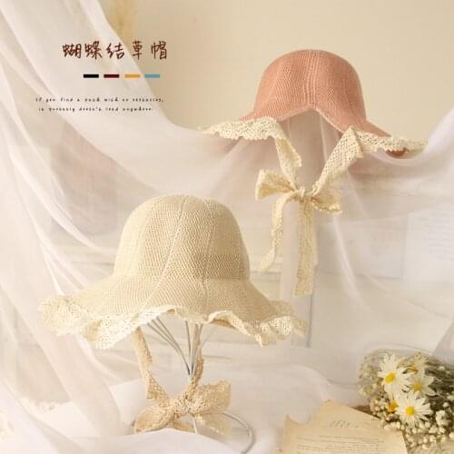FOCUSNORM 4 Colors Summer Princess Kids Girls Boho Straw Hat Sunflowers Sunhats Outfits 0-6Y