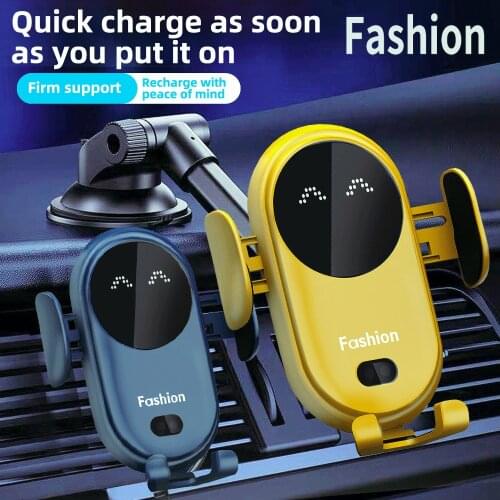 Smart Infrared Sensing Clamping Car Wireless Charger Stand Air Outlet 360° rotation Phone Holder Auto Wireless Charging Bracket