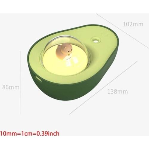 210ML Avocado Humidifier Office Desktop Bedroom USB Night Light Water Diffuser 425B