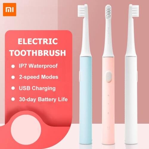XIAOMI MIJIA T100 Sonic Electric Toothbrush USB Rechargeable Ultrasonic Tooth Brush IPX7 Waterproof Oral Cleaning Brush Nozzle