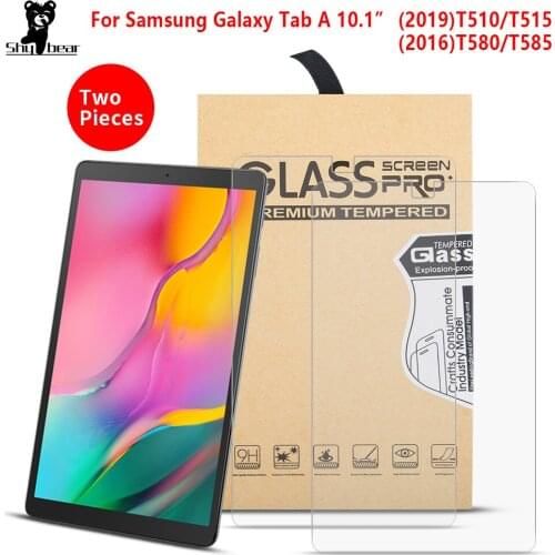 2PCS Tempered Glass for Samsung Galaxy Tab A 10.1 2019, SM-T510 T515, Screen Protector Film for 2016 Tab A 10.1" T580 T585