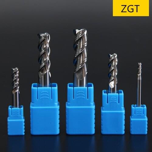 ZGT Wood Cutter Endmill HRC50 3 Flute Aluminum Copper Metal Cnc Cutter Milling Tools Milling Cutter Carbide End Mill 5mm 6mm 8mm