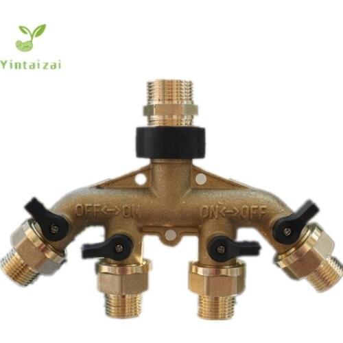1PC Garden Hose Splitter 4 Way Tap Hose Connectors Water Distributor Switch Valve Garden Water Connectors Watering Irrigation