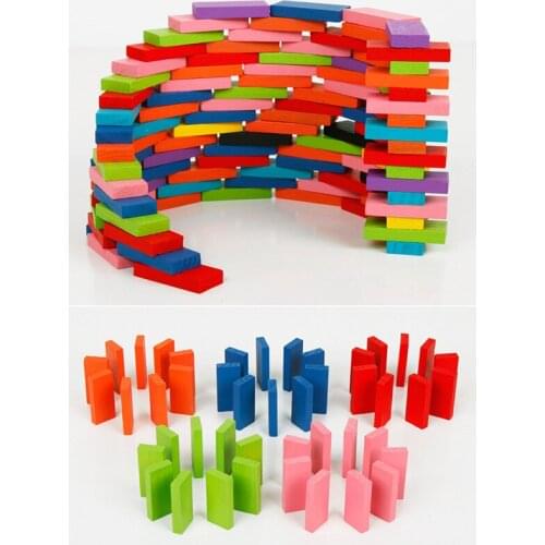 120 PCS Colorful Wooden Building Blocks Funny Puzzle Board Game