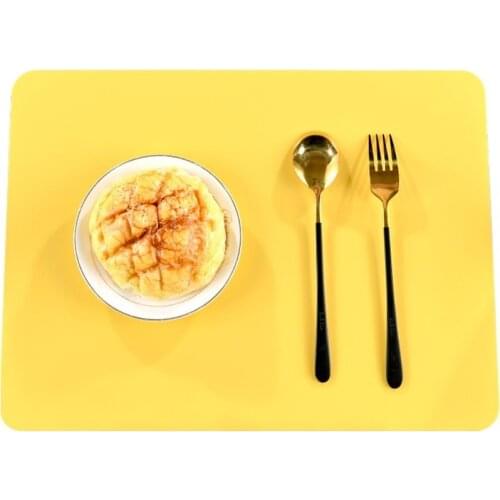 4pcs/Set European Style Silicone Table Mat Morandi Color Thickened Hot Waterproof Non-slip Heat Insulation Placemat Table Pad