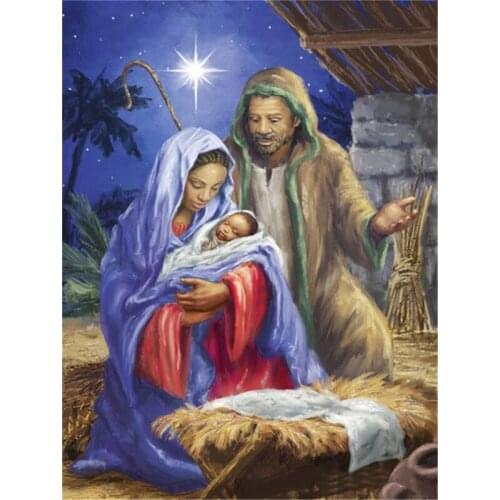 5D DIY Diamond Embroidery Painting Jesus Birth Full Square Drill Mosaic Religion Picture Of Rhinestone Handmade Gift