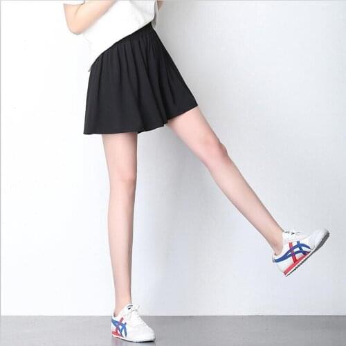 Black Chiffon Women All-Match Shorts Skirts Korean Style Elastic High Waist Wide Leg Short Pants Plus Size Women Shorts M-7XL
