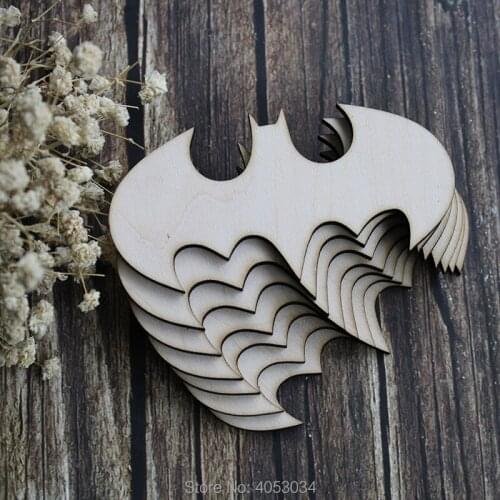 Wooden Bat Shapes Wood Embellishment Halloween Bat Craft Decoration Gift Decoupage