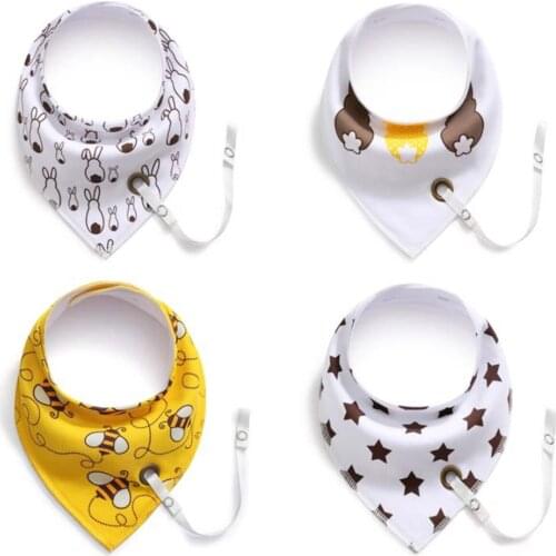 Baby Bandana Drool Bibs 4 Pcs Baby Bibs with Pacifier Holder for Boys Girls Unisex Infant Bibs Set for Teething and Drooling