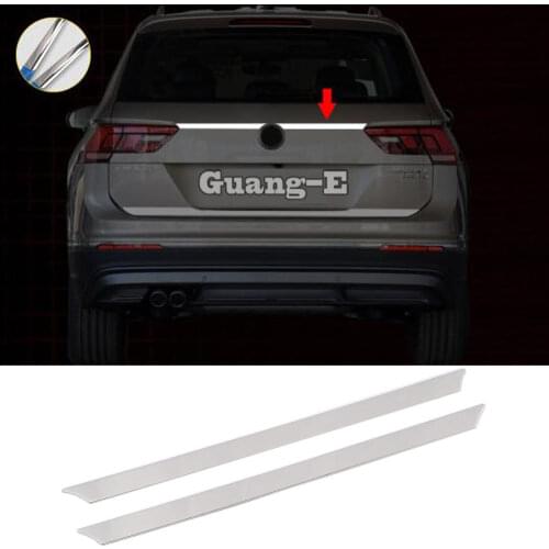 For Volkswagen VW Tiguan L TiguanL MK2 2016-2020 Rear Back Bumper Cover Stainless Steel Wrap License Trim Frame Lamp Panel