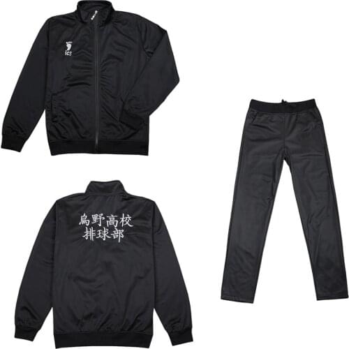 Haikyuu Cosplay Karasuno High School Volleyball Club Cosplay Costume Jacket Pants Unisex Coat Hoodie Sportswear