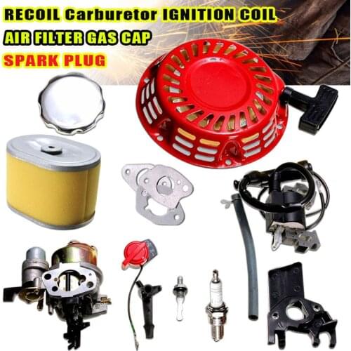 Carburetor Recoil Starter Ignition Coil for Spark Plug Filter Carburetor Carb For GX160 5.5HP Engine Kit