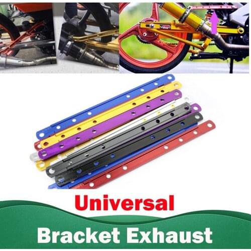 Motorcycle Exhaust Muffler Drilled Bracket 33cm 12inch Moto Hanger Strap Aluminum Retrofit for Yamaha LC135 EX5 RS150 W110 Honda