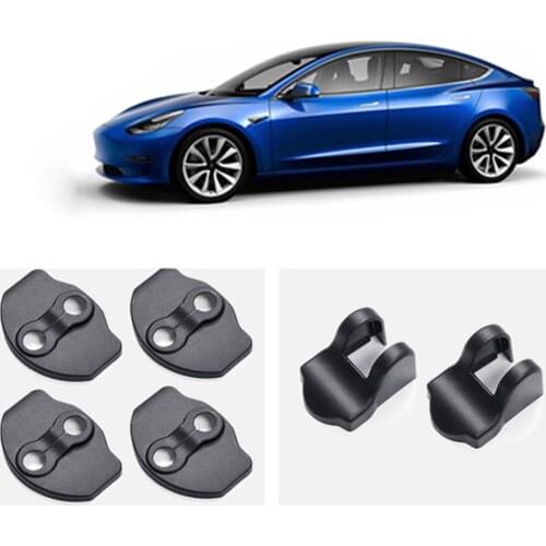 Car Door Lock Cover For Tesla Model 3 Car Door Lock Latches Cover ABS Protective Cap 6pcs / Set