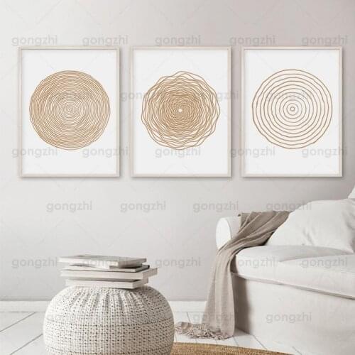 Minimalist Nordic Abstract Design Fashion Line Circle Poster Home Frameless Canvas Printing Modern Decorative Wall Painting