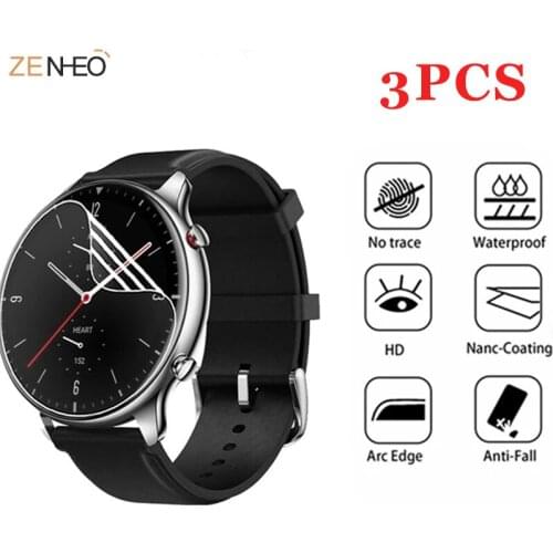 3Pcs TPU Soft Hydrogel Films For Huami AMAZFIT GTR 2 GTR2 Smart Watch Full Screen Protector HD Clear Anti-Scratch Protector Film