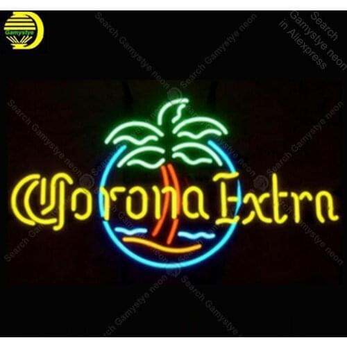 Neon sign Neon Light Sign Coron Extra Circle Palm tre Neon Bulb Sign Decor Coffee Neon board lamp anuncio luminoso Dropshipping