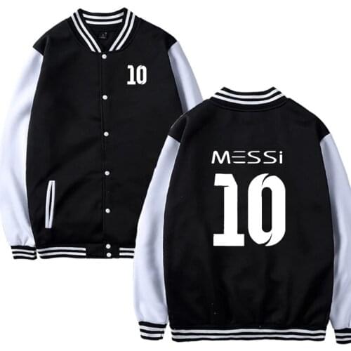 New Fashion Mens Baseball uniform for Messi 10 Printed Baseball Jacket Men Casual Sweatshirts Hip Hop Harajuku Slim Fit Unisex K