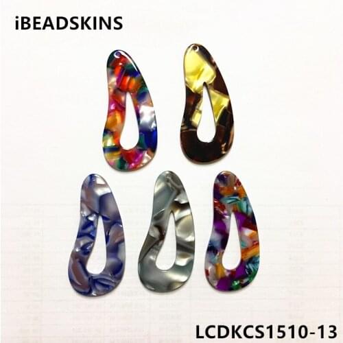 New arrival! 49X23mm 50pcs/lot bright acetic acid imitate marble texture drop-shape charms for earring/Jewelry DIY(As shown)