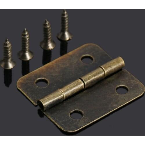 12pcs Furniture Hinge 30 x 26mm 4 holes Chest Cupboard cabinet clips Wine Wood Jewelry Box Case Hardware