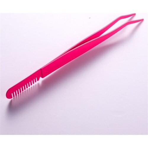 Stainless Steel Eyelash Tweezers Fan Lash Eyebrow Tweezer Comb Makeup tools 3D Volume Eyelash Extension Face Beauty brush Tool