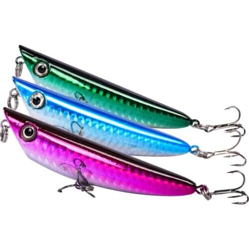 1Pcs 10g/8.5cm Popper Floating Pencil Fishing Lure Sub Surface Dying Fish Lures Artificial Hard Bait Pesca Fishing tackle