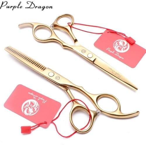 5.5" 6" JP Stainless Gold Color Grooming Shears Straight Scissors Thinning Shears Pet Scissors Animal Shears Dog Scissors Z1005