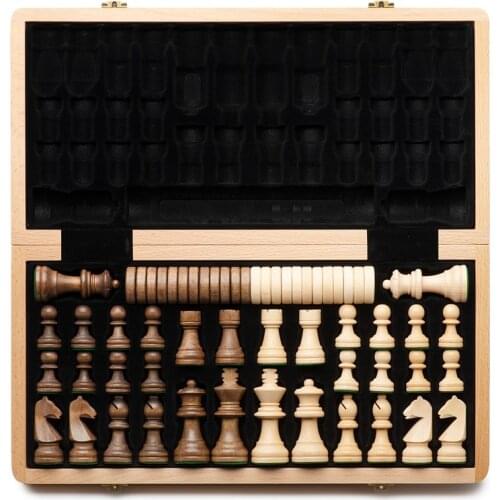 Luxury Large Backgammon Set Beech Wood Chess Set With Carrom Board High Grade Professional Board Game Checkers 15"x15"