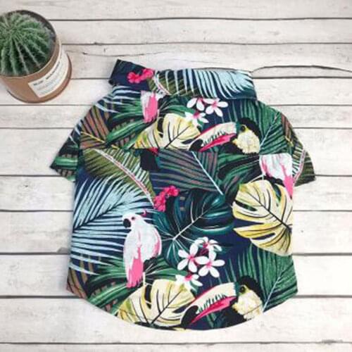 Dog Shirts French Bulldog Hawaii Fabric Pomeranian Dog Yorkshire Terrier Clothes Sphynx Chihuahua Tshirt Schnauzer Cotton