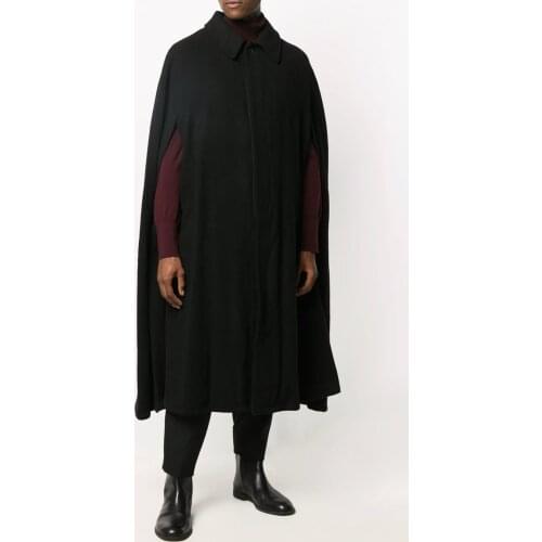 S~6XL!!!! New style slit sleeves umbrella-shaped coat pure black Wool cape windbreaker big cape for men cape