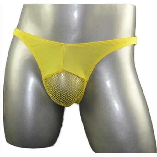 Low-Waist Sexy Mens Underwear Briefs Nylon Gauze Transparent Short Panties ZJH093