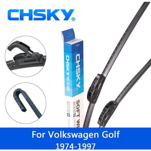 CHSKY Car Windshield Wiper Blade for Volkswagen Golf Mk1/MK2/MK3 1974-1997 Hatchback Fit Hook Arms Windscreen Wipers