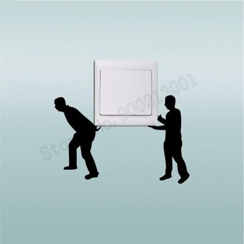 Silhouette Switch Sticker Wall Decoaration creative Moving Men home Decor Beauty Poster Mural Removeable Decals LY890