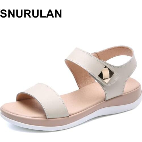 SNURULAN Summer women Platform flat sandals shoes women platform sandalias shoes ladies white wedge sandals shoes flipflopsE393
