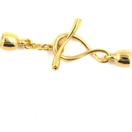 DIY Necklace Bracelet Connectors Clasp 18K Gold Plating Copper Cubic Zirconia Clasps For Jewelry Making Fastening Accessories