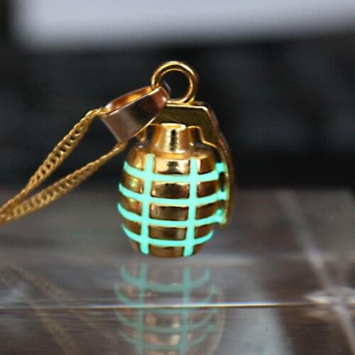 Glowing Game PUBG bomb Cosplay necklace smoke bomb Necklace GLOW in the DARK Pendants & Necklaces women MEN boys girls