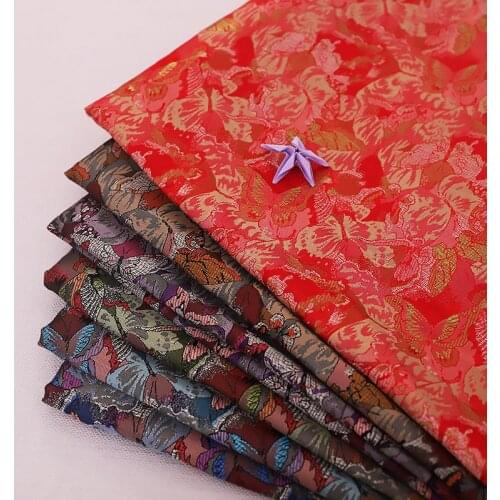 Butterfly Brocade Fabric Width 90cm Material For Sewing Clothes Satin DIY Fabrics