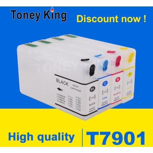 Toney King Refill Ink Cartridge T7901 T7902 T7903 T7904 For Epson WorkForce Pro WF-4630D WF-4640DT WF-5110DW 5190DW Printer