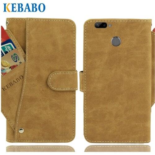 Vintage Leather Wallet Irbis SP571 Case 5.7" Flip Luxury 3 Front Card Slots Cover Magnet Stand Phone Protective Bags