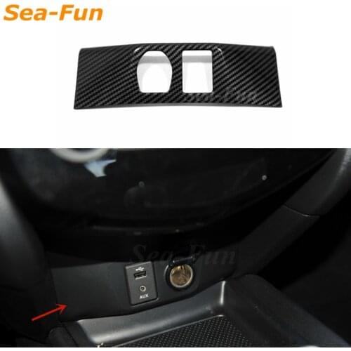 Car Inner Cigarette Lighter AUX USB Cover Trim Carbon Fibre For Nissan QASHQAI J11 2016 - 2018 Car Accessories Styling