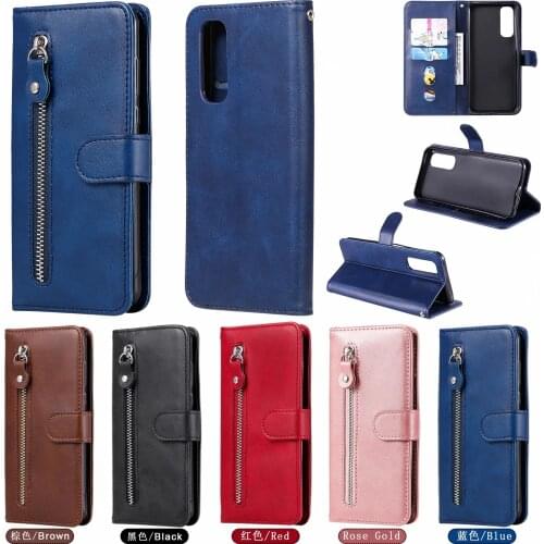 For Oppo Realme 7 Case Leather zipper wallet cover Case On Oppo Realme 7 Pro Phone etui Flip book stand Case for Realme 7 fundas