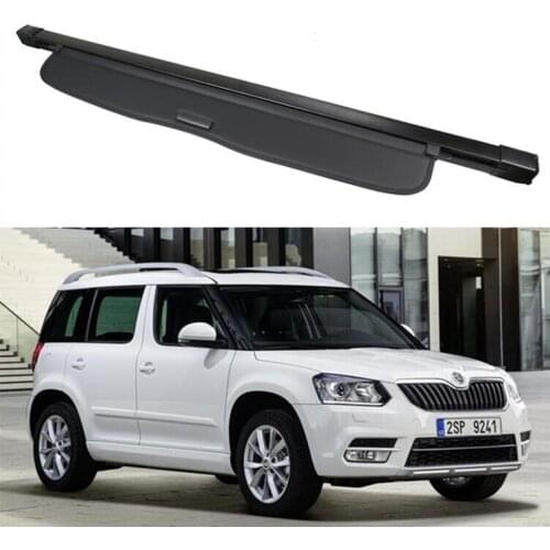 High Quality Rear Trunk Security Screen Privacy Shield Cargo Cover For SKODA YETI 2014 2015 2016 2017 2018 2019 (Black/Beige)