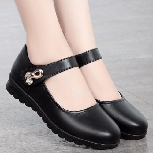 Rimocy Comfort Soft Bottom Ballet Flats Women 2021 New Pu Leather Non-slip Moccasins Shoes Woman Ankle Strap Mary Jane Shoes