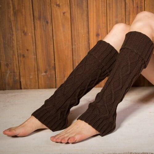 Womens Winter Warm Crochet Knit Fur Trim Leg Warmers Cuffs Toppers Boot Socks Lady Leg Warmer Cable Knitted Crochet Long Socks