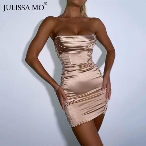 Julissa Mo Off Shoulder Backless Womens Dress Summer Sleeveless Zipper Slim Mini Dresses Fashion Clubwear Sexy Party Clothes