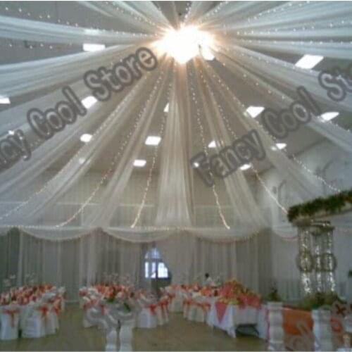 0.45m*12m Free shipping 12pcs/lot ceiling drape for wedding Colorful Sheer Ice Silk Ceiling Drapery for Wedding Party Decoration