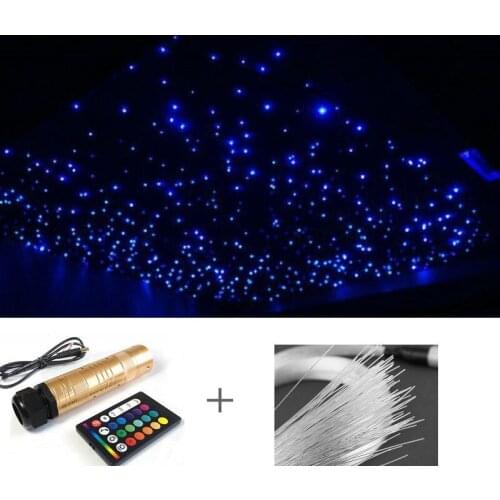 12V 10W RGBW LED Fiber Optic Light Engine Source Sound Audio Remote App smart Controlled Ceiling star DIY+0.75mm optical cable
