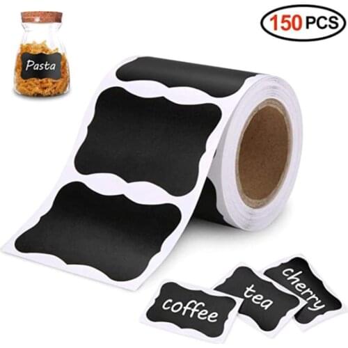 150pcs/roll Blank Chalkboard Labels Removable Sticker for Kitchen Canning Mason Spice Jars Gift Packaging