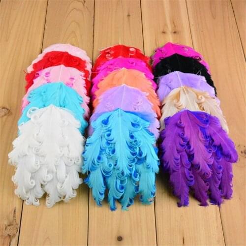 24pcs/lot 24 Color U Pick 4 Inch Nagorie Curly Feather Pads Applique Wedding Decoration Hair Accessories DIY Part Hat TH17