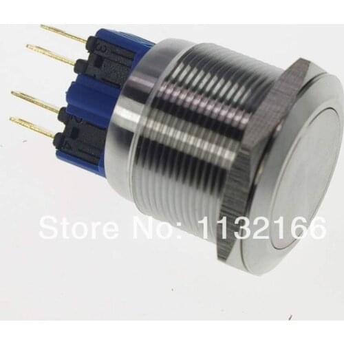 25mm OD 2 NO 2 NC Maintained / Latching Push Button Switch 8 Pin TerminalsTerminals Waterproof